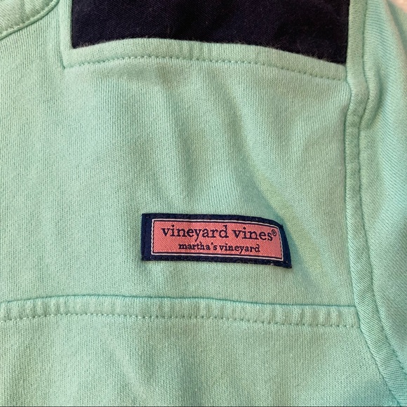 Vineyard Vines Teal and Navy Quarter Zip, Small - Picture 4 of 5